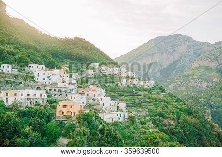 Beautiful Cozy Bay With Boats And Clear Turquoise Water In Italy
