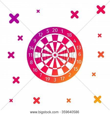 Color Classic Darts Board With Twenty Black And White Sectors Icon Isolated On White Background. Dar