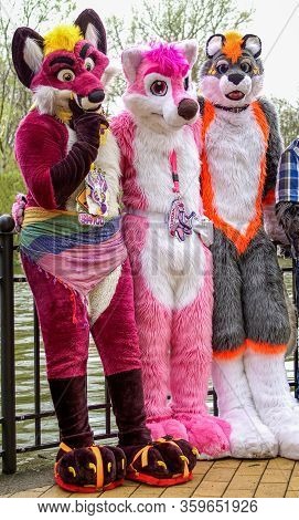 Volkspark Friedrichshain, Berlin, Germany - April 14, 2018: European Furry Walk At Volkspark Friedri