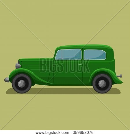 Old Vintage Retro Pre-war Car Vector Illustration. Exclusive Car