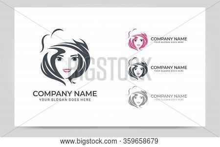 Beauty Woman Face Logo Symbol. Modern Vector Illustration