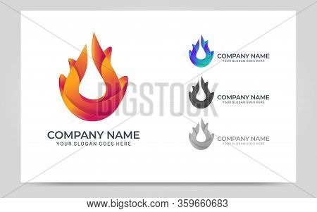 Modern Fire Logo Design Vector Illustration