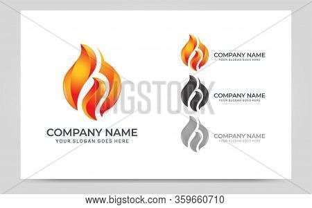 Modern Fire Logo Design Vector Illustration