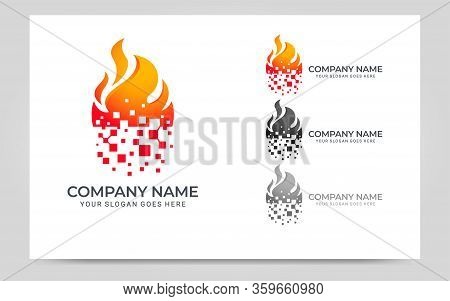 Modern Fire Logo Design Vector Illustration