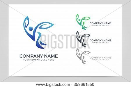 Abstract Logo Of People, Business, Foundation, Community, Human Caring, Health Workers.