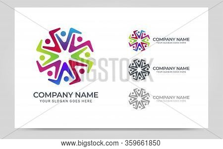 Abstract Logo Of People, Business, Foundation, Community, Human Caring, Health Workers.
