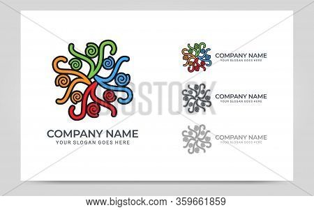 Abstract Logo Of People, Business, Foundation, Community, Human Caring, Health Workers.