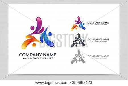 Abstract Logo Of People, Business, Foundation, Community, Human Caring, Health Workers.