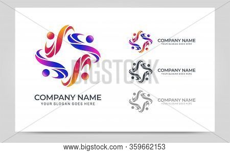 Abstract Logo Of People, Business, Foundation, Community, Human Caring, Health Workers.