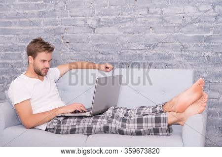 Agile Business. Cozy Morning Vibes. Man Work On Laptop. Online Courses Home Schooling. Lock Down Tip