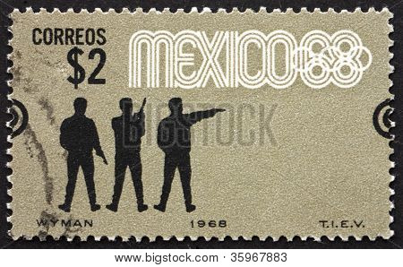 Postage stamp Mexico 1968 pistool schieten, 19e Olympische, Mexico
