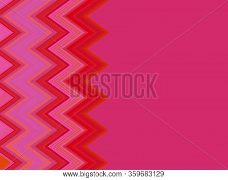 Red-pink Zig Zag Background With Chevrons. Design With Chivron. Seamless Pattern. Retro Style For Vi