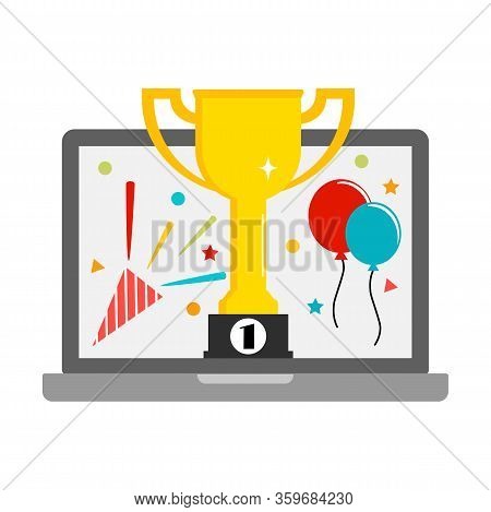 Winner Of The Contest Or Achievement Of The Goal Of An Online Award, Digital Or Electronic Reward. L