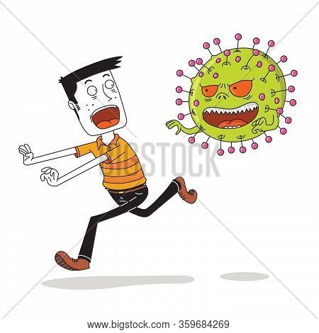 Man Is Scared By Bad Ugly Virus