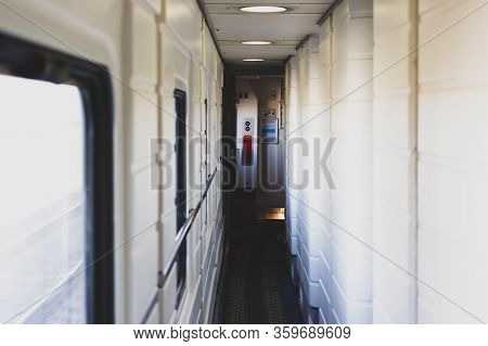 Interior With Windows Of Talgo Train Carriage