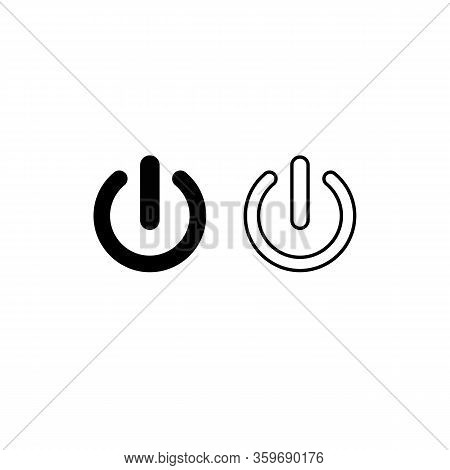 Shut Down Button Or Power On Off Vector For Apps And Websites Icon In Black On An Isolated White Bac