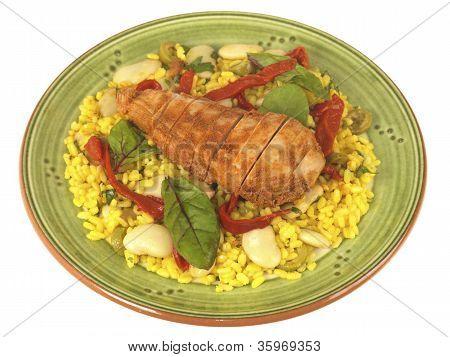 spanischen Stil Huhn mit Reis