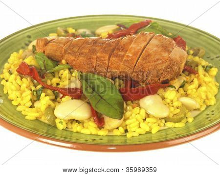 Spanischen Stil Huhn mit Reis