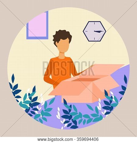 Delivery Service Vector Illustration. Flat Tiny Shipping Box Persons Concept. Global International L