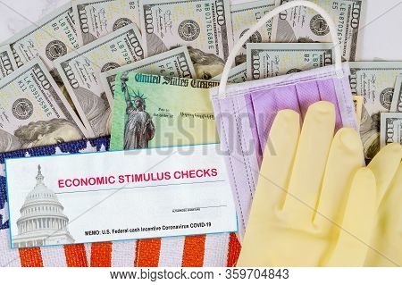 Financial Stimulus Bill Global Pandemic Covid 19 Lockdown Us Dollar Cash Banknote