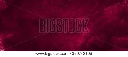 Dark Saturated Burgundy Watercolor Background With Torn Strokes And Uneven Spots. Trendy Color Textu