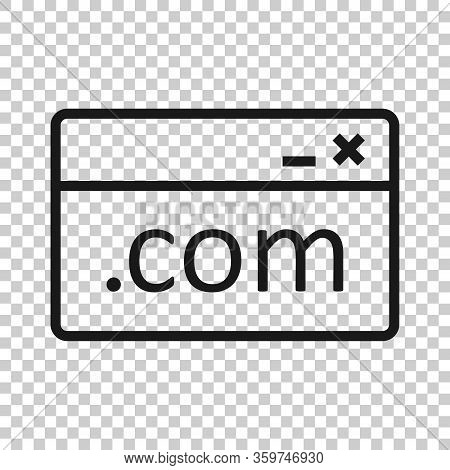 Website Domain Icon In Flat Style. Com Internet Address Vector Illustration On White Isolated Backgr