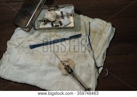 Surgical Instrument With Anesthesia Before Surgery. Soviet Medical Instrument