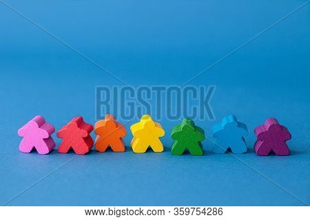 Lgbtq Conzept In Rainbow Colors On A Blue Background