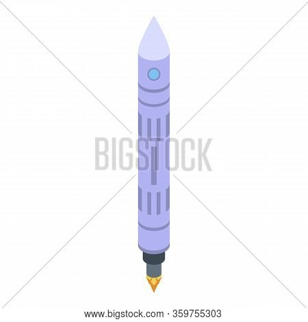 Satellite Launcher Rocket Icon. Isometric Of Satellite Launcher Rocket Vector Icon For Web Design Is