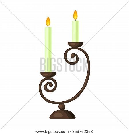 Candelabra Vector Icon.cartoon Vector Icon Isolated On White Background Candelabra.
