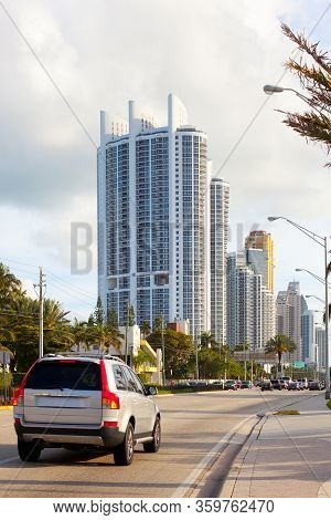 Collins Avenue At Sunny Isles Beach, Miami, Florida, United States