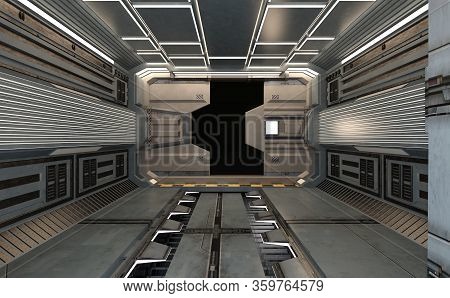 3D Rendering Space Ship Indoor