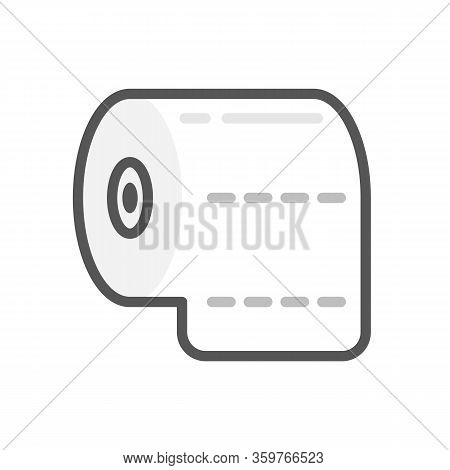 Toilet Paper Simple Icon Isolated Black And White