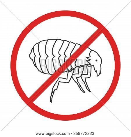 Flea Vector Icon.outline Vector Icon Isolated On White Background Flea.