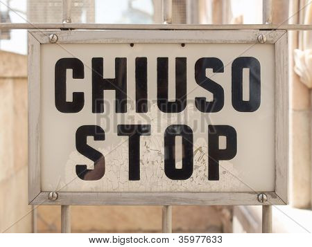 A sign