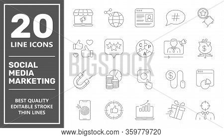 Smm Icons Set Collection. Includes Simple Elements Such As Content, Video Marketing, Copywriting, Ad