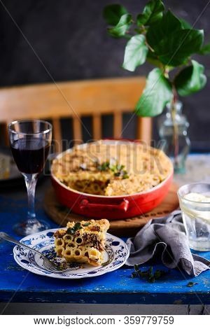Pasticcio, Traditional Greek Casserole.. Style Rustic.selective Focus