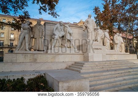 Budapest, Hungary - November 12, 2018: Kossuth Monument In Kossuth Square In Budapest