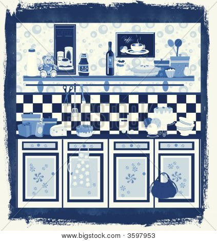 Kitchenpost Blue