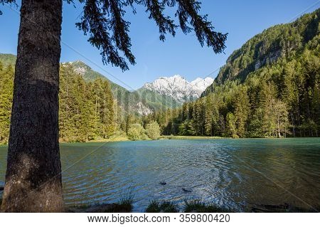 Summer In Jezersko, Slovenia At Plansar Lake With Kamnik-savinja Alps