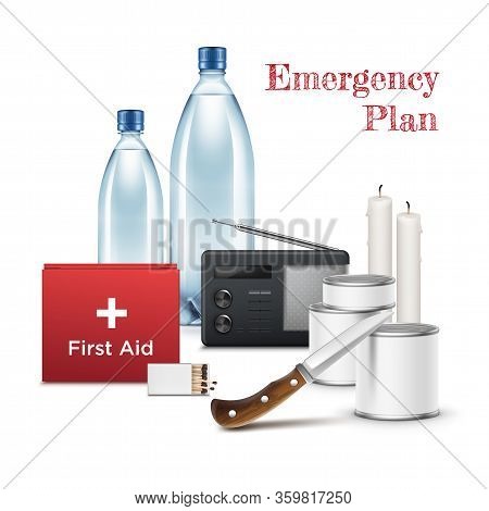 Emergency First Aid Set Vector Realistic Isolated