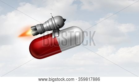Pharmaceutical Logistics And Fast Relief Due To Medicine And Medication Treatment As A Health Symbol