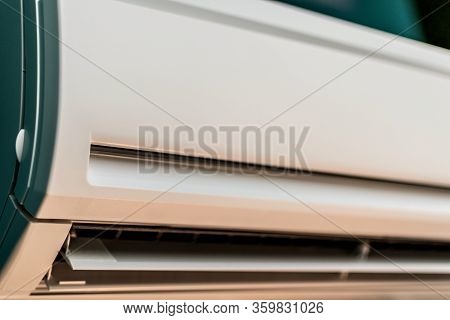 Stock Photo Of An Air Conditioner In First Plane Of White Color