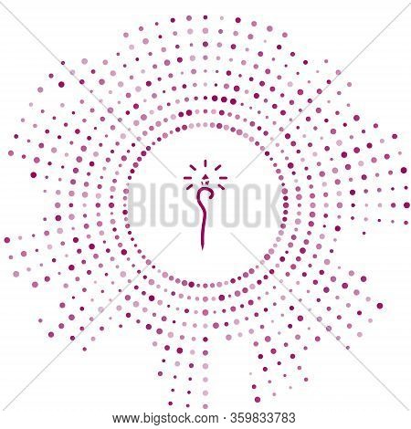 Purple Magic Staff Icon Isolated On White Background. Magic Wand, Scepter, Stick, Rod. Abstract Circ
