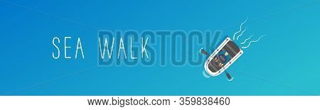 Summer Travel On Boat. Fishing Boat, Small Steamer, Modern Luxury Yachts For Sea Walks And Simple Mo