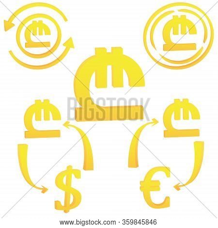 Georgian Lari Currency Symbol Icon Of Georgia Vector Illustration On A White Background