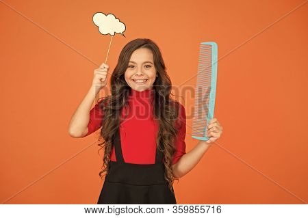 Inspiration Creating Hairstyle. Idea For Hair. Get Rid Of Annoying Tangles. Girl Long Hair Hold Comb