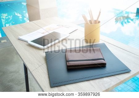 Workplace In Home Office. Work At Home Concept.