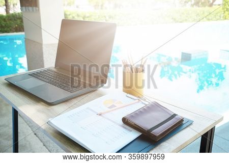 Workplace In Home Office. Work At Home Concept.
