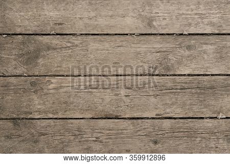 Old Wooden Background For Your Design. Wooden Table Or Floor, Parallel Boards